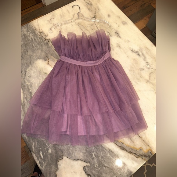 EUC Thirty/Thirty Size 10 Purple Tulle Strapless‎ Dress - Picture 2 of 11